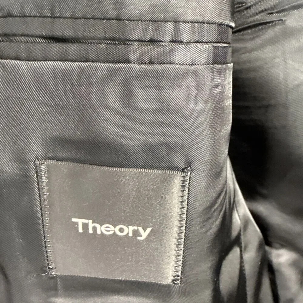 Theory Men's‎ Blazer Navy Blue Size 46R Lightweight Wool Stretch